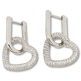 Radiance by Absolute™ 3.24ctw Paperclip Heart Dangle Earrings