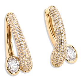 Radiance by Absolute™ 3.96ctw CZ Bypass Oval Earrings