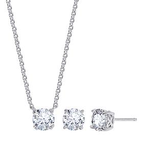Radiance by Absolute™ 4.77ctw Round Slide Pendant Necklace & Earrings