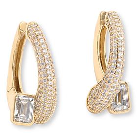 Radiance by Absolute™ 9.17ctw Emerald-Cut Stone Bypass Earrings