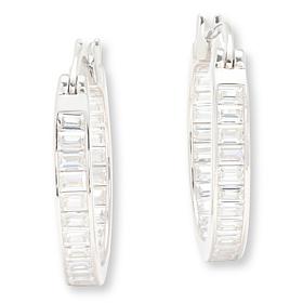 Radiance by Absolute™ Baguette Cut Inside-Outside Hoop Earrings