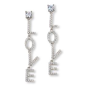 Radiance by Absolute™ Couture 1.57ctw L-O-V-E Pavé Drop Earrings