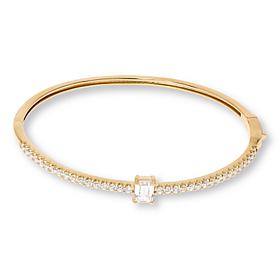 Radiance by Absolute™ Emerald Cut Solitaire Hinged Bangle Bracelet