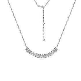 Radiance by Absolute™ Platinum-Plated Emerald Cut Curved Necklace