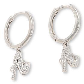 Radiance by Absolute™ Simulated Diamond Initial Huggie Hoop Earrings
