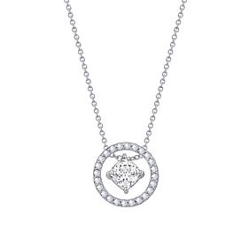 Radiance by Absolute™ Square and Pavé Floating Halo Pendant with Chain