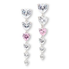 Radiance by Absolute™ Sterling Silver Cascading Heart Drop Earrings 
