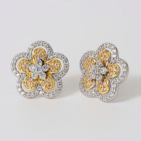 Radiance by Absolute™ Sterling Silver CZ Flower Stud Earrings