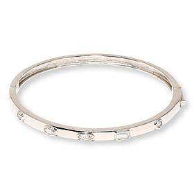 Radiance by Absolute™ Sterling Silver Multi Cut Bangle Bracelet