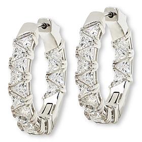 Radiance by Absolute™ Trilliant Cut 3/4" Inside-Outside Hoop Earrings