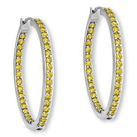 Radiance by Absolute™ Yellow Stone Inside-Outside Hoop Earrings