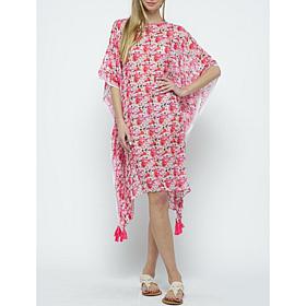 Raj Floral Kisses Tassel Tie Caftan