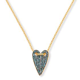 Rarities 1/3ctw Colored Diamond Heart Drop Necklace