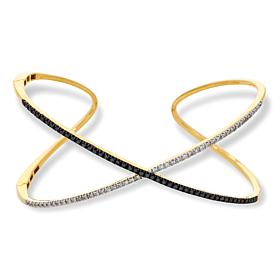 Rarities 3/4ctw Diamond Double Helix Crisscross Hinged Cuff