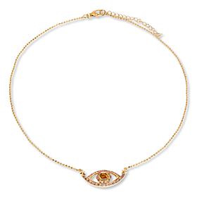 Rarities Gemstone and Diamond Evil Eye Hexagon Chain Necklace