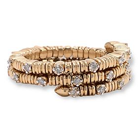 Rarities Gold-Plated .23ctw Diamond Legacy Coil Wrap Ring