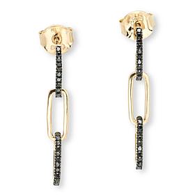 Rarities Gold-Plated .23ctw Diamond Paperclip Link Drop Earrings