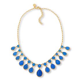 Rarities Gold-Plated Blue Chalcedony Dangle Princess Necklace