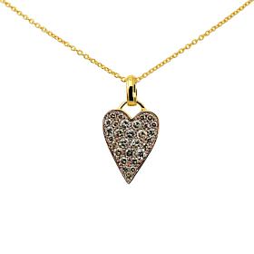 Rarities Gold-Plated Champagne Diamond Heart Pendant with Chain