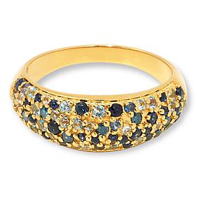 Rarities Gold-Plated Gemstone and 1/10cttw Diamond-Accented Band Ring