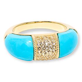 Rarities Gold-Plated Gemstone and White Topaz Band Ring