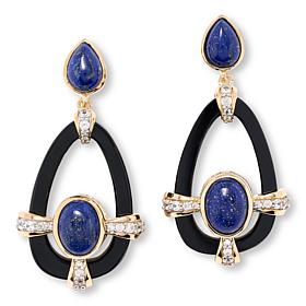 Rarities Gold-Plated Multigemstone Pear Drop Earrings