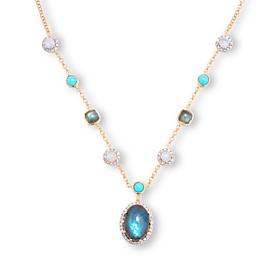 Rarities Gold-Plated Multigemstone Station Chain Necklace