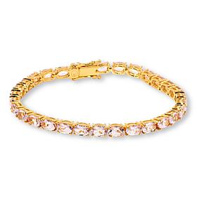 Rarities Gold-Plated Sterling Silver Oval Gemstone Line Bracelet