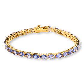 Rarities Gold-Plated Sterling Silver Oval Gemstone Line Bracelet