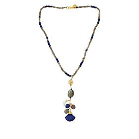 Rarities Labradorite, Moonstone and Lapis Gold-Plated Necklace