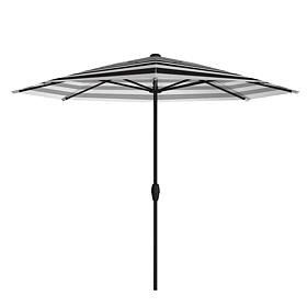 Reflection 9' OneClick Gen2 Black & White Patio Market Umbrella