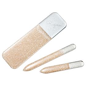 Regine 3-Piece Laser-Etched Hardened Glass Mani-Pedi File Set