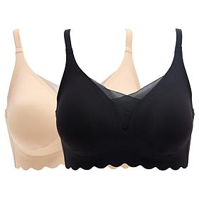 Rhonda Shear 2-pack Gel Bra with Scalloped Edge Detail