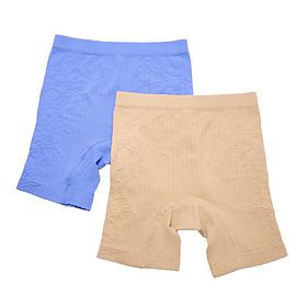 Rhonda Shear 2-pack Seamless Rose Jacquard Longline Short