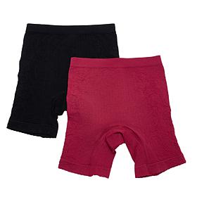 Rhonda Shear 2-pack Seamless Rose Jacquard Longline Short