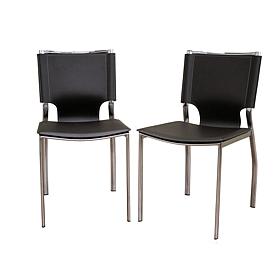 Richard Dark Brown Bonded Leather Dining Chairs - 2