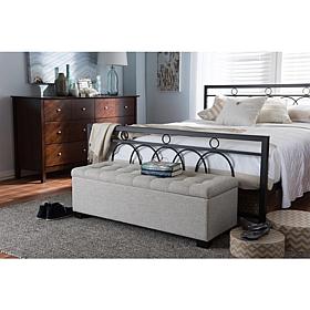 Roanoke Fabric Upholstered Grid-Tufting Storage Ottoman Bench