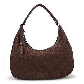 Ron White Esperia Hand Woven Suede Hobo Bag