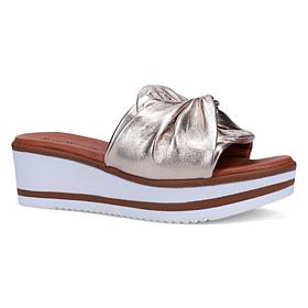 Ron White Priccila Lightweight Leather Wedge Slide Sandal