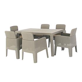 RTA Products Lucca 7-Piece Dining Set with Cushions
