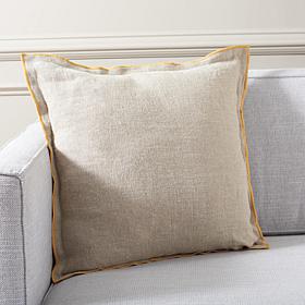 Safavieh Amal Linen Pillow with Mustard Trim 20" x 20"