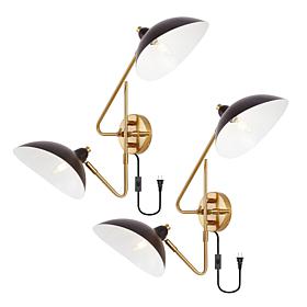 Safavieh Aspera 2-Pack Brass and Black Wall Sconces