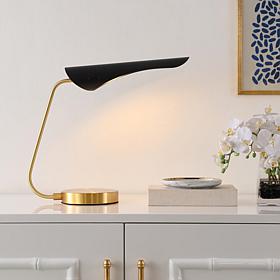 Safavieh Fynn Black and Brass Metal Table Lamp 16.5"