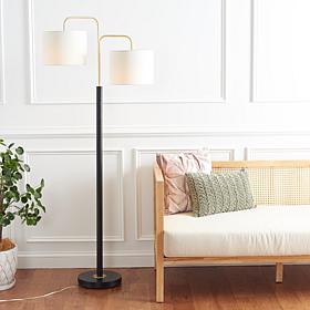 Safavieh Geordi 2-Light Black and Gold Floor Lamp 64"