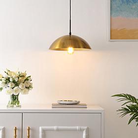 Safavieh Jorden 14" Brass/Black Iron Pendant Light