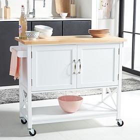 Safavieh Kesler 2-Door 1-Shelf Kitchen Cart White