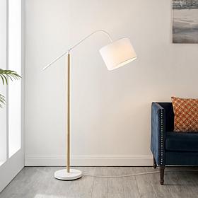 Safavieh Levitt 61" White and Natural Floor Lamp