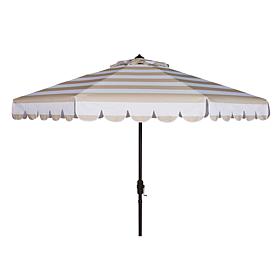Safavieh Maui Single Scallop Striped 9' Crank Umbrella