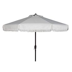 Safavieh Milan Fringe 9' Crank Outdoor Umbrella