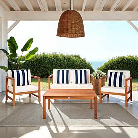 Safavieh Montez 4-Piece Outdoor Set with Accent Pillows